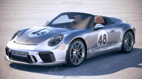 保时捷跑车Porsche 911 Speedster 2019真实汽车高质量3D模型