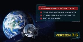 AE模版-超酷太空俯冲地球位置定点动画展示工具包(含破解脚本) Ultimate Earth Zoom Toolkit v3.6