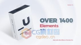AE/PR预设模板-1400种时尚图形设计海报排版信息图文字标题背景转场LOGO动画包