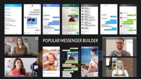 AE模板-QQ微信手机短信社交APP聊天气泡弹窗对话框动画 Popular Messenger Builder v3.0