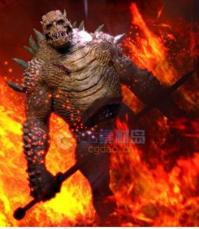 Korvath火焰怪物兽人角色DAZ 3D模型合集