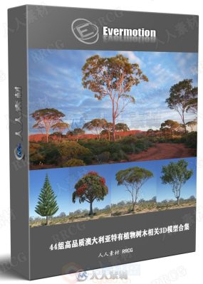 44组高品质澳大利亚特有植物树木相关3D模型合集 Evermotion Archmodels第238季