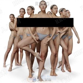 20组高精度女性姿势参考解剖3D模型合集