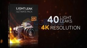 40个镜头漏光炫光闪烁动画4K视频素材Light Leaks