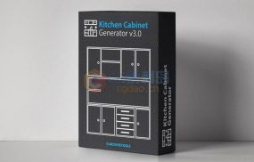 厨房橱柜生成器3DsMax插件Kitchen Cabinet Generator中文汉化版 v3.0