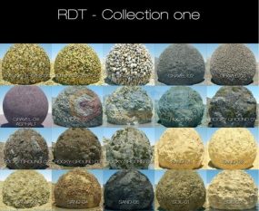 RDT出品26组超逼真高精度扫描自然沙石纹理模型合集