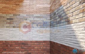 24种不同种类风格砖墙材质高清纹理贴图合集