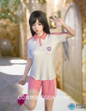 可爱青少年女孩暑假校服学校制服3D模型合集
