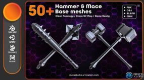 50组锤子游戏武器3D模型合集