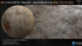 20组高质量混凝土智能PBR纹理材质合集 spsm格式