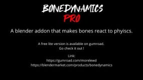 Bonedynamics Pro骨骼真实物理模拟效果Blender插件V1.3.6