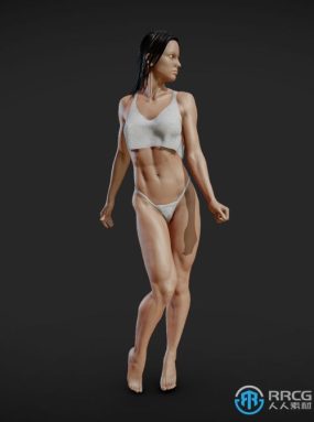 逼真消瘦女性角色雕塑3D打印模型
