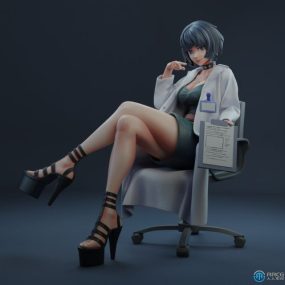 美丽医生护士女性角色3D模型