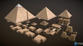 古代埃及法老金字塔建筑景观3D模型