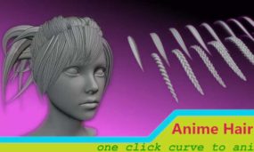 Anime Hair Maker人物角色头发制作Blender插件V1.5版