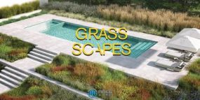 Grass Scapes逼真自然草木植物草地草景Blender插件