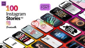Premiere预设模板-Instagram Stories Package Essential Graphics时尚流行竖屏图文排版设计