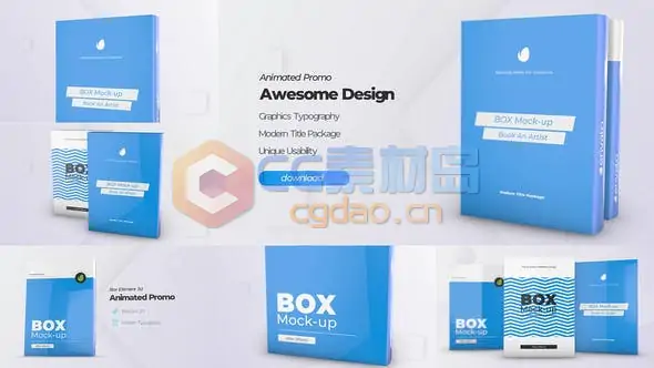 AE模版-三维盒子包装设计展示 Box Product Pack Mockup