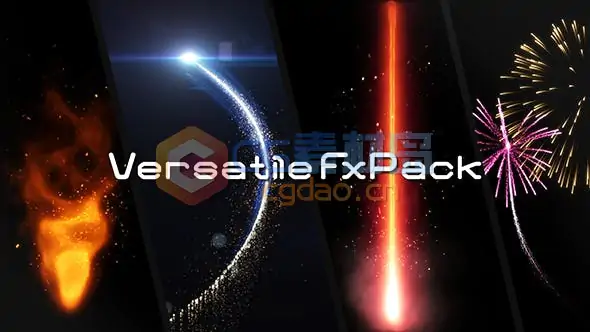 AE脚本-Particular粒子光线路径拖尾线条烟花粉尘喷射特效预设 Versatile FxPack v1.4
