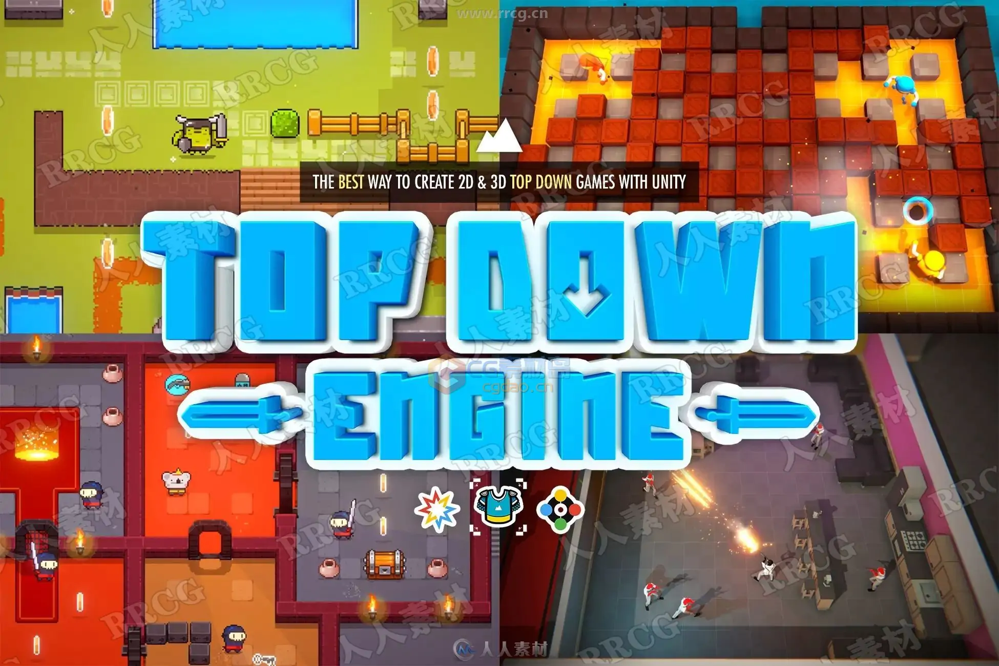 TopDown动作冒险游引擎Unity游戏素材资源