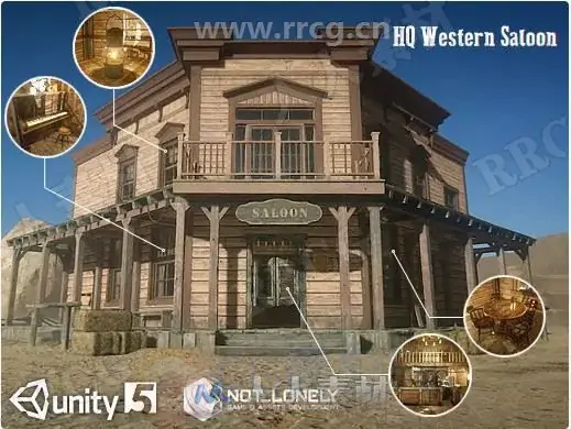 3D复古西方沙漠历史建筑环境Unity游戏素材资源