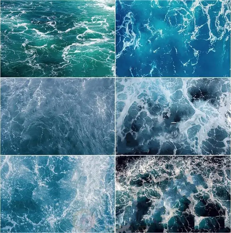 15套4K海洋海浪泡沫材质无缝贴图 信息通道齐全