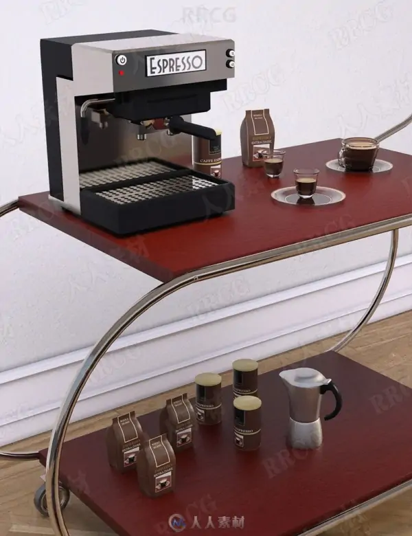 茶水间咖啡机辅助道具3D模型合集