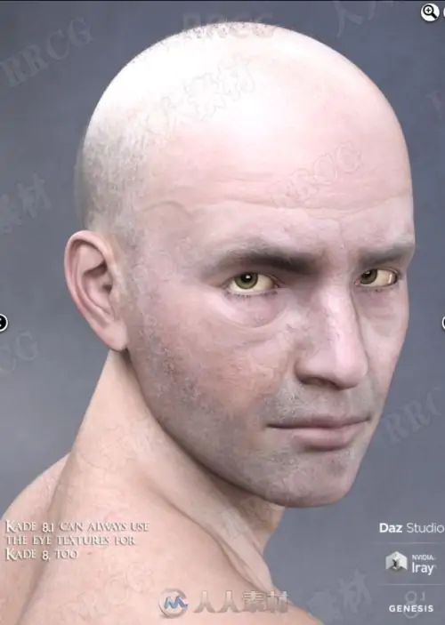 健壮中年光头男性角色3D模型合集