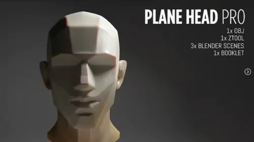 超实用人物头部光影参考3D模型 附使用说明Artstation – Plane Head Pro Bundle