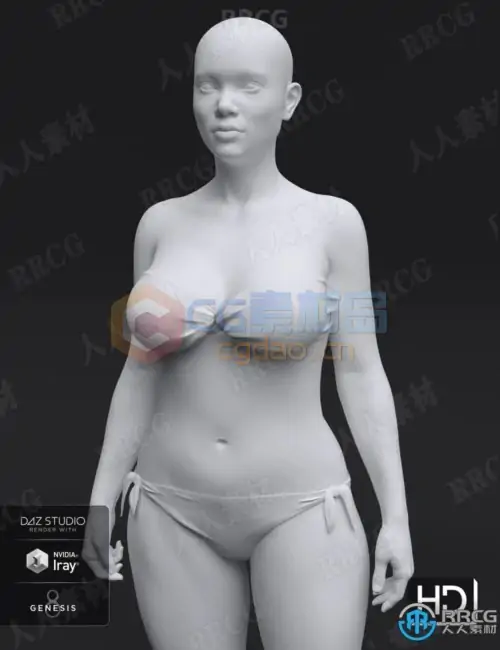 女性头部人体角色附加组件3D模型合集