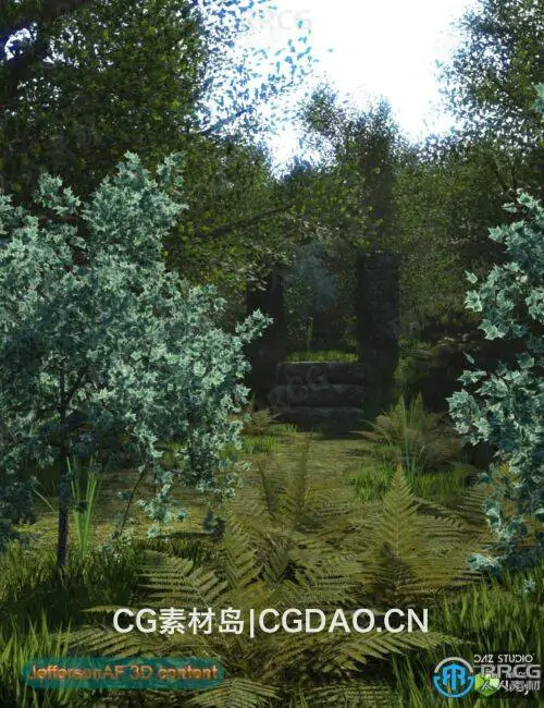茂盛植被神秘森林环境场景3D模型合集