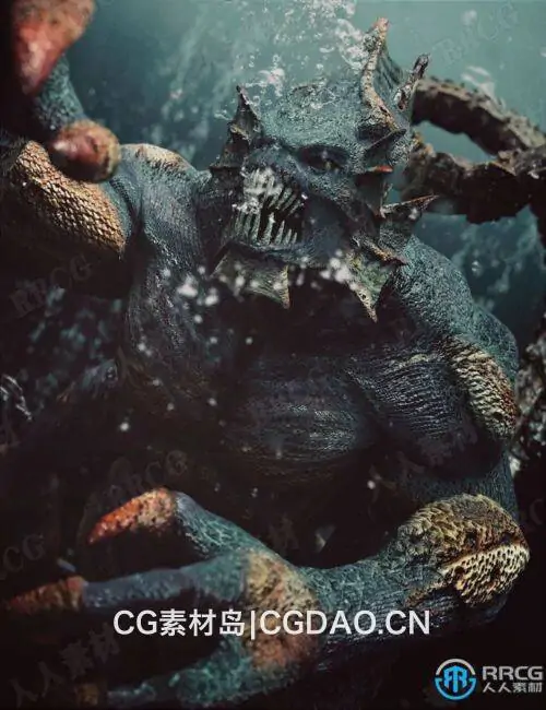 科幻海洋巨型怪兽角色3D模型合集