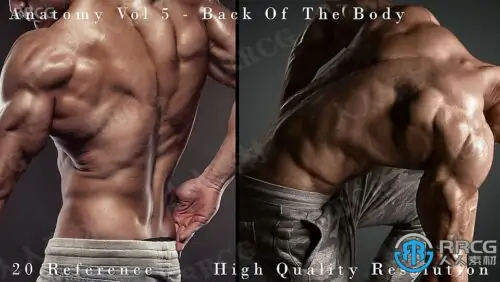 20张男性背部细节高清人体参考图合集