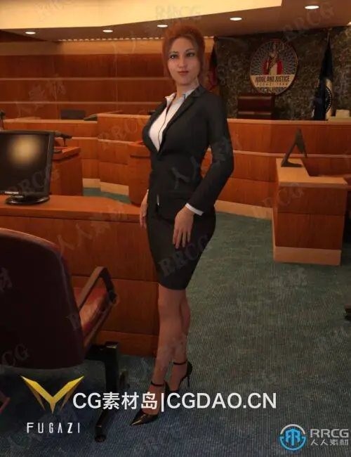 女律师法庭区域职业姿势3D模型合集