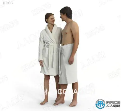 洗浴SPA现代男女角色3D模型合集