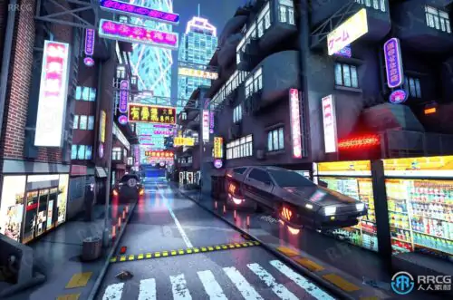 赛博朋克大型城市VR手机游戏场景Unity游戏素材资源