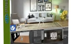 【中文字幕】C4D与Vray5逼真3D客厅完整制作视频教程