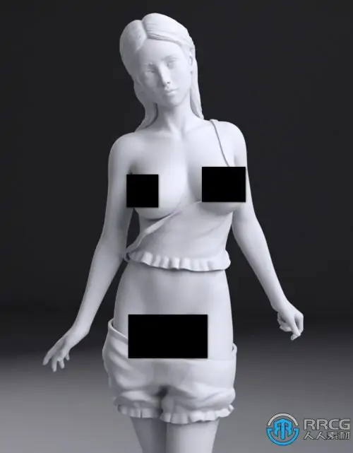年轻女孩角色雕塑3D打印模型