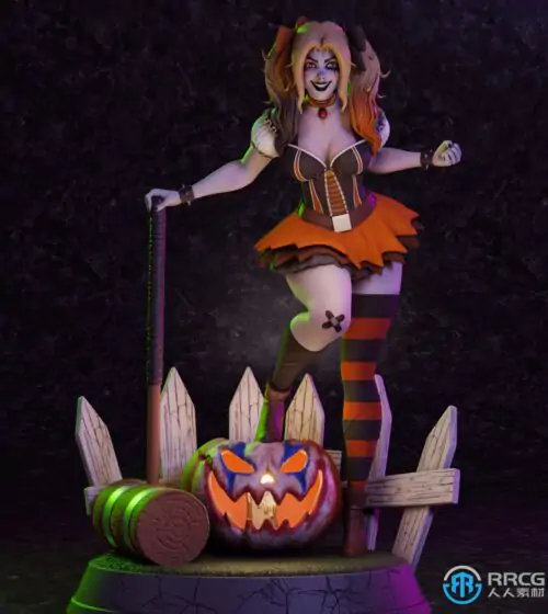万圣节小丑女DC影视动漫角色雕刻3D打印模型