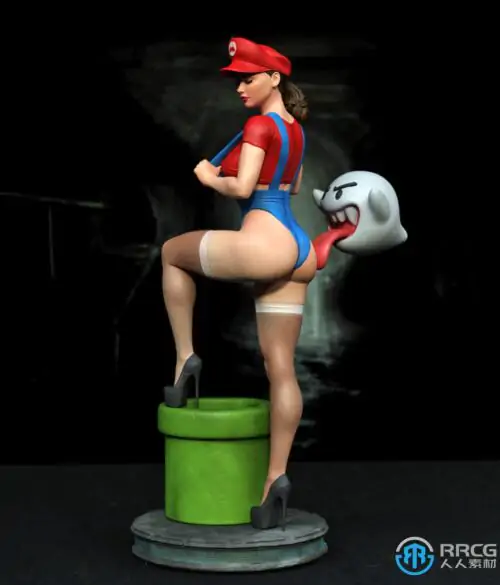 女版马里奥游戏角色雕塑3D打印模型