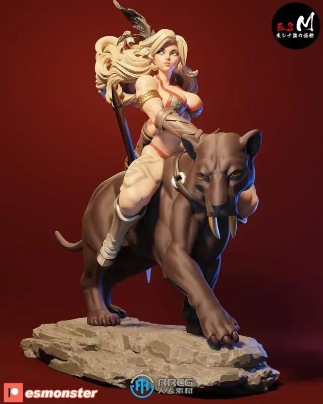 亚马逊Amazon黑豹女战士角色雕塑3D打印模型