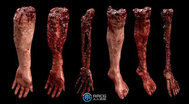 36组恐怖血腥残肢游戏道具3D模型合集