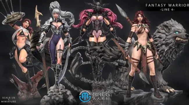 梦幻战争女战士游戏角色雕塑3D打印模型