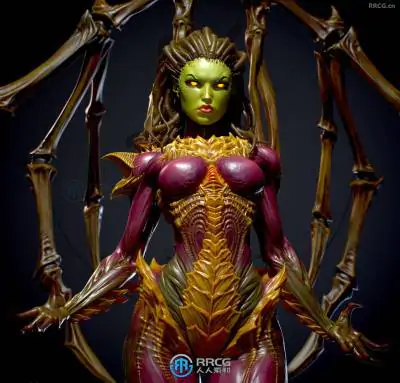刀锋女王莎拉·露伊斯·凯瑞《星际争霸》游戏角色雕刻手办3D打印模型