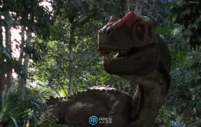 逼真异特龙龙恐动物雕刻3D模型与Maya动画绑定