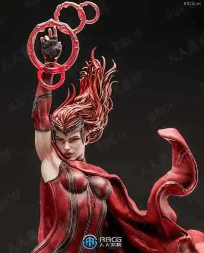 绯红女巫漫威动漫角色雕刻手办3D打印模型