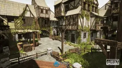 中世纪城镇模块化环境场景UE游戏素材